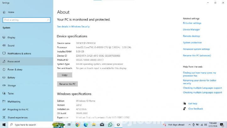 Hp 246 g4 notebook pc